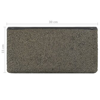 Gootsteen 30x30x15 cm riviersteen zwart 9