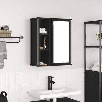 Badkamerwandkast met spiegel 50x21x60 cm eikenkleurig 1