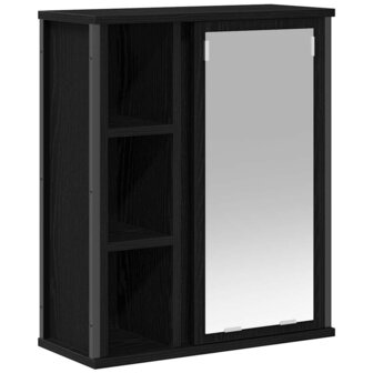 Badkamerwandkast met spiegel 50x21x60 cm eikenkleurig 2