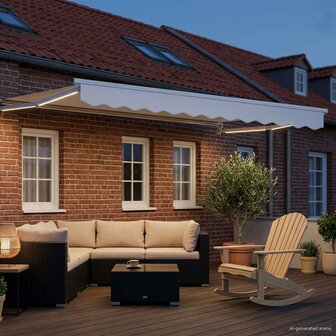 Elektrisch Uittrekbaar Zonnescherm Wit 3 x 2 m 3