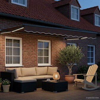 Elektrisch Uittrekbaar Zonnescherm Bruin 3 x 2 m 3