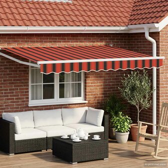 Elektrisch Uittrekbaar Zonnescherm Oranje, Zwart, Wit 3 x 2 m 1