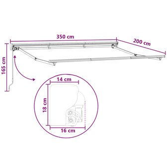 Elektrisch Uittrekbaar Zonnescherm Zand 3,5 x 2 m 8