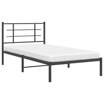 Bedframe met hoofdbord metaal zwart 100x200 cm 4