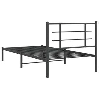 Bedframe met hoofdbord metaal zwart 100x200 cm 7