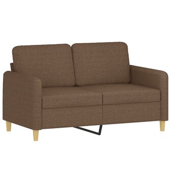 Tweezitsbank met sierkussens 120 cm stof bruin 4