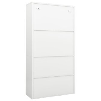 Kantoorkast 90x40x180 cm staal wit 4