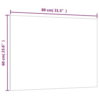 Magneetbord wandgemonteerd 80x60 cm&nbsp;gehard glas zwart 5