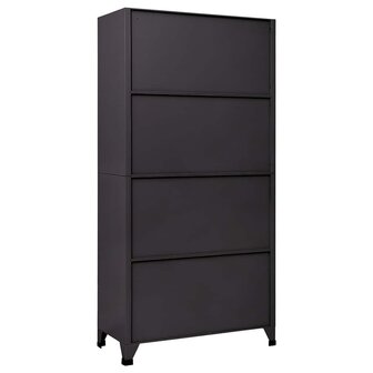 Lockerkast 90x40x180 cm staal antracietkleurig en rood 5