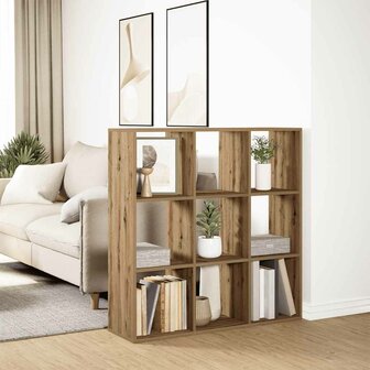 Kamerscherm / boekenkast 102x29x103,5 cm hout artisanaal eiken 4