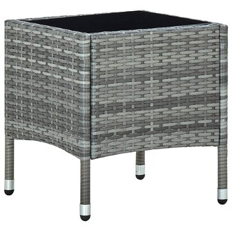 Tuintafel 40x40x45 cm poly rattan grijs  1
