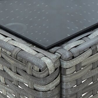Tuintafel 40x40x45 cm poly rattan grijs  4