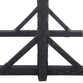 Tuintafel 110x53x72 cm glas en poly rattan zwart 4