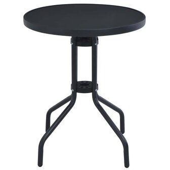 Tuintafel 80 cm staal en glas zwart 2