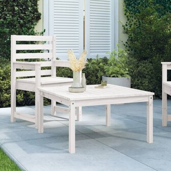 Tuintafel 82,5x82,5x45 cm massief grenenhout wit 1