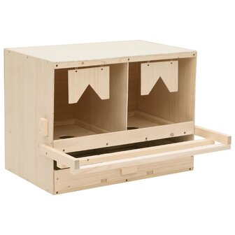 Kippenlegkast 2 compartimenten 63x40x45 cm massief grenenhout 2