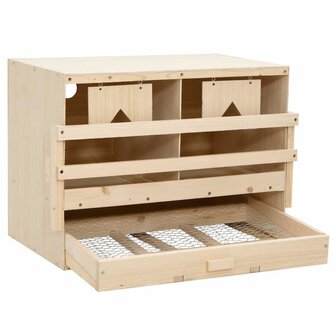 Kippenlegkast 2 compartimenten 63x40x45 cm massief grenenhout 4