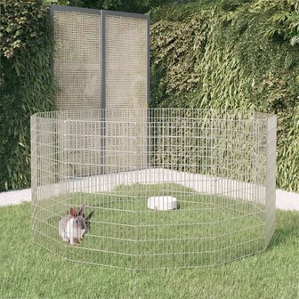 Vrije uitloopverblijf voor dieren 12 panelen 54x100 cm gegalvaniseerd ijzer 1