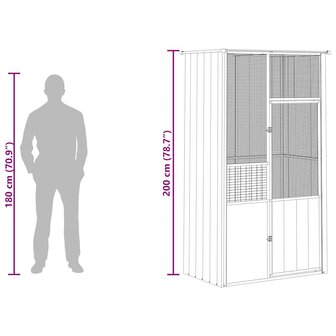 Vogelkooi 115x78x200 cm gegalvaniseerd staal antracietkleur 11
