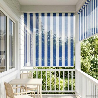 Buitenrolgordijn 90% UV-blok Blauw en Witte Streep 100x230 cm 1