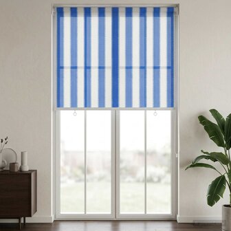 Buitenrolgordijn 90% UV-blok Blauw en Witte Streep 100x230 cm 3