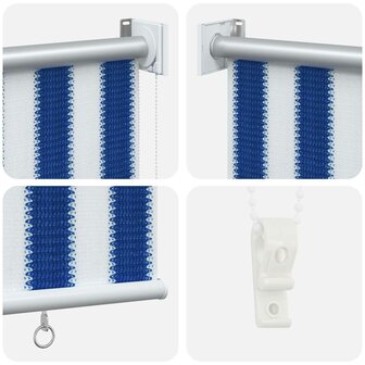 Buitenrolgordijn 90% UV-blok Blauw en Witte Streep 100x230 cm 6