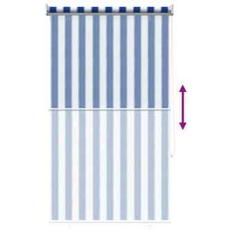 Buitenrolgordijn 90% UV-blok Blauw en Witte Streep 100x230 cm 9