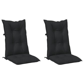 Hooge Rug Stoelkussens Set 2 pcs Melange Zwart 120 x 50 x 7 cm 2