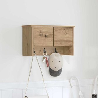 Wandgemonteerde kapstok met plank Artisan Eiken 50 x 20 x 30 cm 1