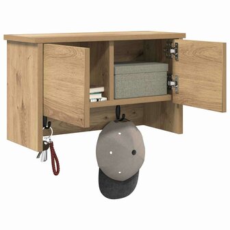 Wandgemonteerde kapstok met plank Artisan Eiken 50 x 20 x 30 cm 3