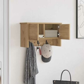 Wandgemonteerde kapstok met plank Artisan Eiken 50 x 20 x 30 cm 4