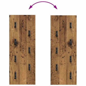 Wandgemonteerde kapstok Oudhout 30 x 1,5 x 80 cm Bewerkt hout 9