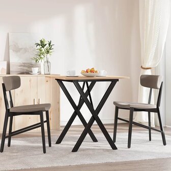 Eettafel X-frame 70x70x75 cm massief grenenhout en staal 3