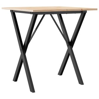 Eettafel X-frame 70x70x75 cm massief grenenhout en staal 6