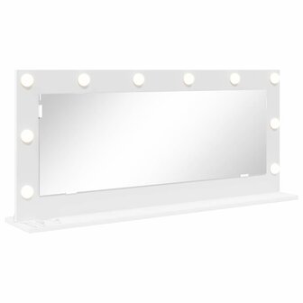 Make-up spiegel Wit 100 x 45 x 18 cm Glas en Hout met Kunststof 2