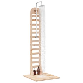 Buitendouche 223 cm Massief grenenhout en roestvrij staal 3