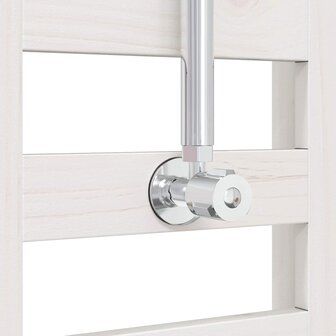Buitendouche 223 cm Massief grenenhout en roestvrij staal Wit 7