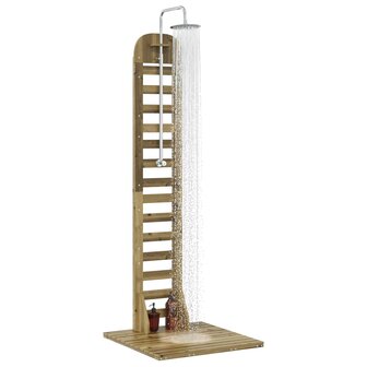 Buitendouche 223 cm Ge&iuml;mpregneerd dennenhout en roestvrij staal 3