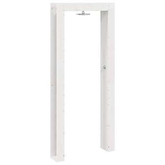 Buitendouche 226 cm Massief grenenhout en roestvrij staal Wit 2