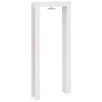 Buitendouche 226 cm Massief grenenhout en roestvrij staal Wit 6