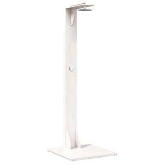 Buitendouche 214,5 cm Massief grenenhout en roestvrij staal Wit 2