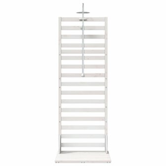 Buitendouche 225 cm Massief grenenhout en roestvrij staal Wit 4