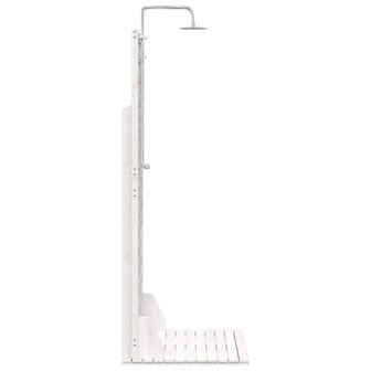 Buitendouche 225 cm Massief grenenhout en roestvrij staal Wit 5