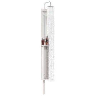 Buitendouche 246 cm Massief grenenhout en roestvrij staal Wit 3