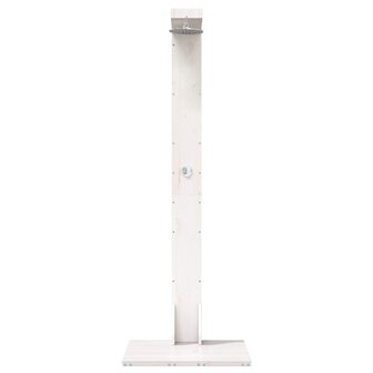 Buitendouche 210 cm Massief grenenhout en roestvrij staal Wit 4