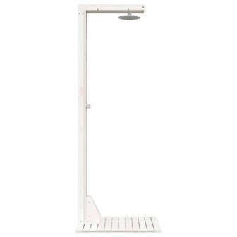 Buitendouche 210 cm Massief grenenhout en roestvrij staal Wit 5
