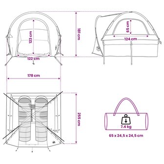 Autotent Grijs en Oranje 200 x 170 x 170 cm Polyester en staal 12