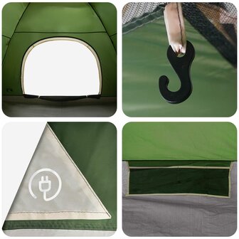 Kamperen tent met dak met luchtopening Groen 275 x 215 x 125 cm 10