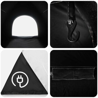 Kamperen tent met dak Wit Blackout 275 x 215 x 125 cm 10