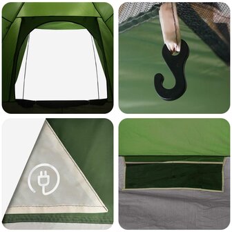 Kamperen tent met dak Groen 2-persoons Polyester en staal 10